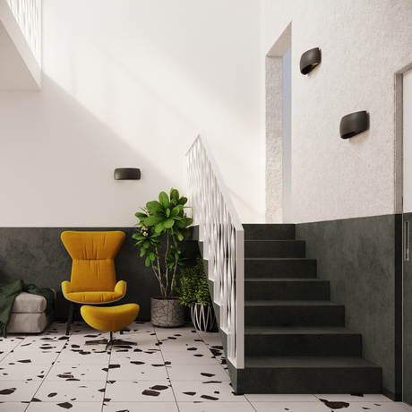 Aplique de cerámica PONTIUS negro + 1x bombilla LED G9 4000K Fría 4,5W 530lm