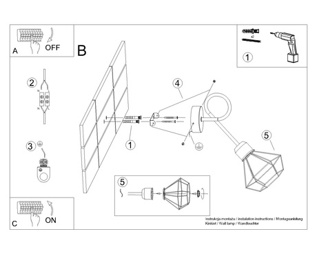 Aplique ARTEMIS 1S negro + 1x bombilla LED E14 4000K Fría 7,5W 680lm