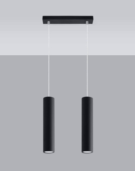 LAGOS 2 lámpara colgante negro + 2x GU-10 bombilla LED 4000K Fría 7W 630lm