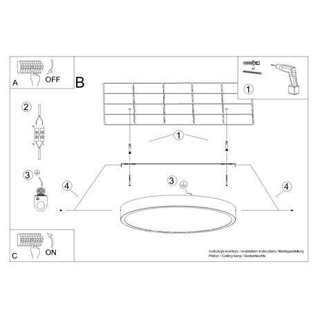 Lámpara de techo ONYX 30 LED blanco 3000K