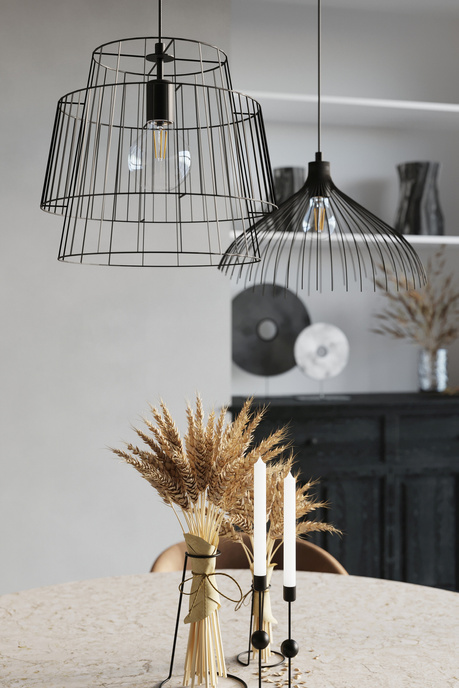 GATE lámpara colgante negro + 1x bombilla LED E27 3000K Warm 7.5W 620lm