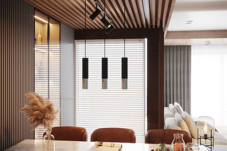 Plafond LOOPEZ negro/cromo + 1x bombilla LED GU-10 4000K Fría 7W 630lm