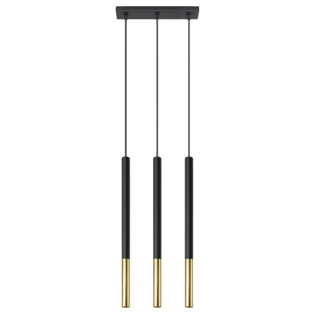 Lámpara colgante MOZAICA 3L negro/dorado