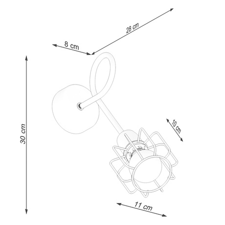 Aplique BELUCI 1S negro + 1x bombilla LED E14 3000K Cálida 7,5W 620lm