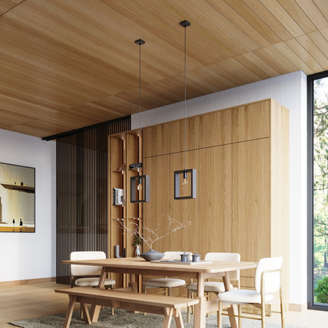 Lámpara colgante ARIES wengué + 1x bombilla LED E27 3000K Cálido 7,5W 620lm