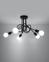 Lámpara SUPEŁ 5 negra + 5x bombilla LED E27 3000K Cálida 7,5W 620lm