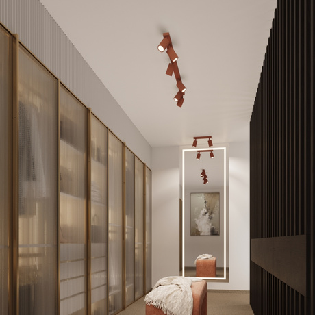 Aplique KARBON rojo ocre con interruptor