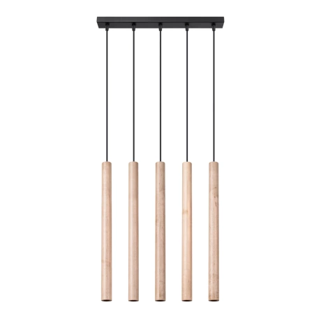 Lámpara colgante PASTELO 5L madera