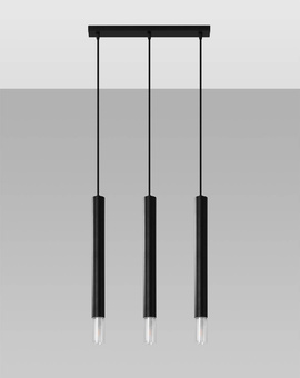 WEZYR 3 lámpara colgante negro + 3x bombilla LED G9 4000K Fría 4,5W 530lm