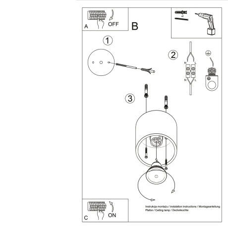 Lámpara de techo ORBIS 1 oro