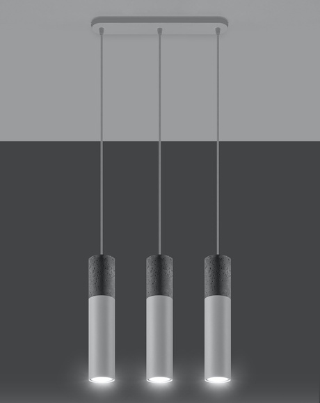 Lámpara colgante BORGIO 3 blanca + 3x bombilla LED GU-10 4000K Fría 7W 630lm