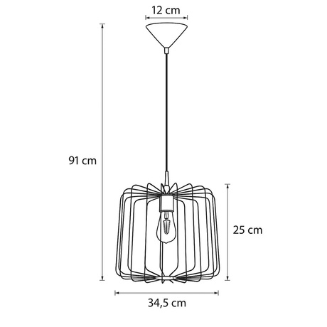 Lámpara colgante SKAAR negra