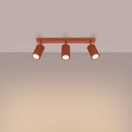 Lámpara de techo KARBON 3L rojo ocre
