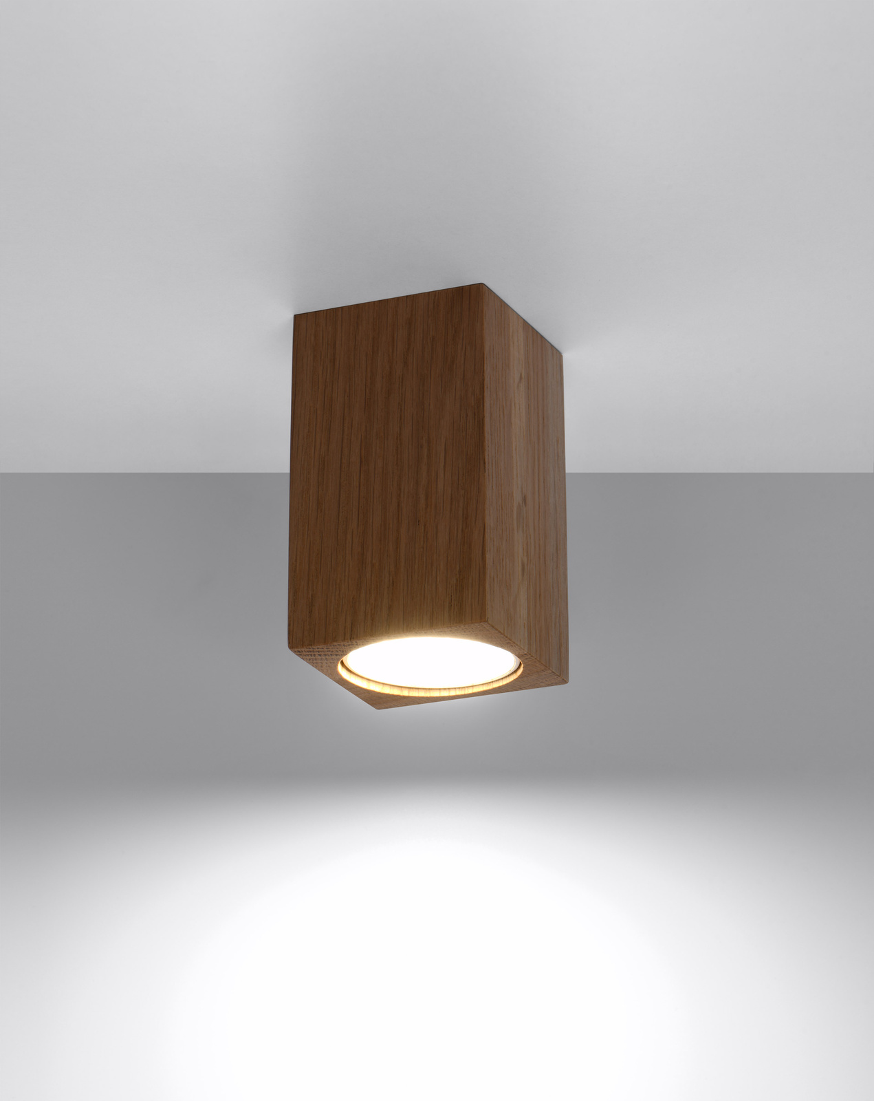Plafond KEKE 10 roble + 1x bombilla LED GU-10 4000K Fría 7W 630lm