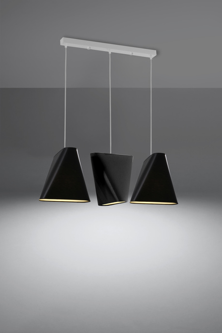 Lámpara de araña BLUM 3 negra + 3x bombilla LED E27 4000K Fría 7,5W 650lm