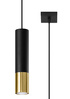 LOOPEZ 1 lámpara colgante negro/oro + 1x bombilla LED GU-10 4000K fría 7W 630lm