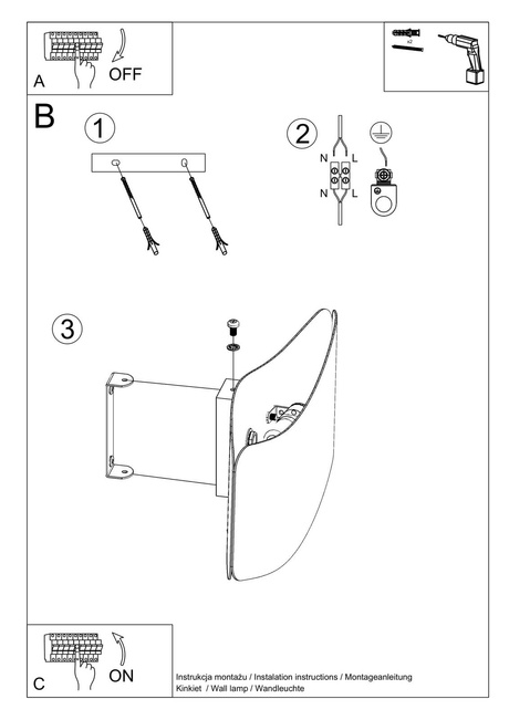 Lámpara de pared TILA 30 blanca + 1x bombilla LED G9 3000K Cálida 4,5W 510lm