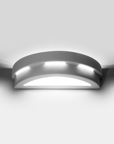 Aplique de cerámica HELIOS blanco + 1x bombilla LED E27 3000K Cálida 7,5W 620lm