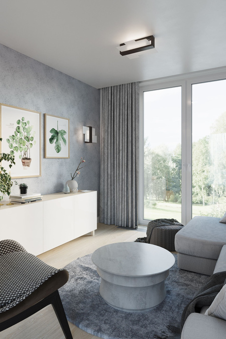 Lámpara de pared FENIKS 1 wengué + 1x bombilla LED E27 4000K Fría 7,5W 650lm