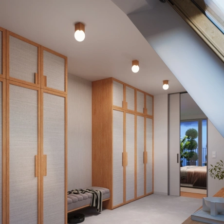 Lámpara de techo SOLIS madera natural