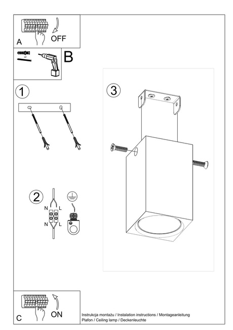 Plafond KEKE 10 roble + 1x bombilla LED GU-10 4000K Fría 7W 630lm