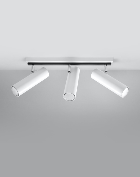 Plafond DIREZIONE 3 blanco + 3x Bombilla LED GU-10 3000K Cálido 7W 620lm