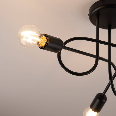 SUPEŁ 3 lámpara de araña negra = 3X E27 bombilla LED 3000K 7W 760lm