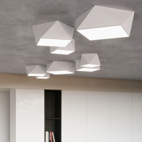 Plafond HEXA 35 BLANCO + 2x bombilla LED E27 4000K Fría 7,5W 650lm