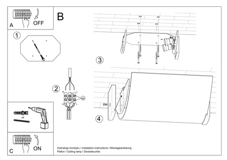 Plafond EMILIO + 2x bombilla LED E27 3000K Cálida 7,5W 620lm