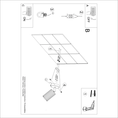 Lámpara de pared KARBON taupe con interruptor