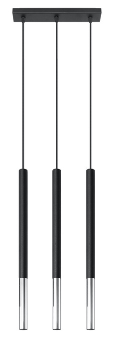MOZAICA Lámpara colgante 3L negro/cromo + 3 bombillas LED G9 3000K Cálido 4,5W 510lm