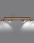 Plafond KEKE 4 roble + 4x bombilla LED GU-10 3000K Cálido 7W 620lm