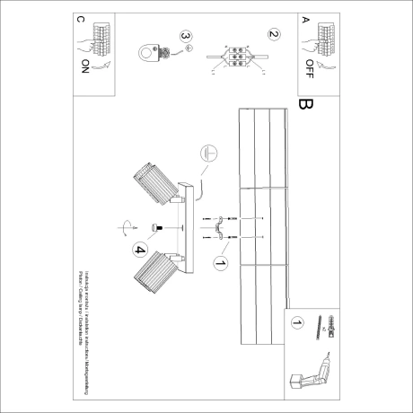 Lámpara de techo KARBON 4 verde oliva