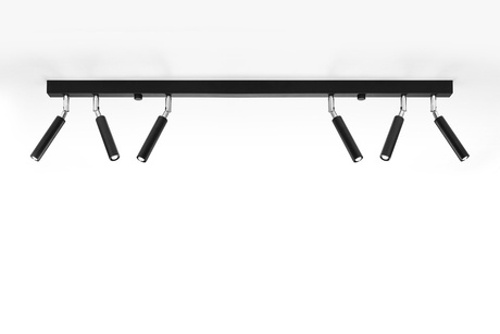 Plafond EYETECH 6 negro + 6x bombilla LED G9 4000K Fría 4,5W 530lm