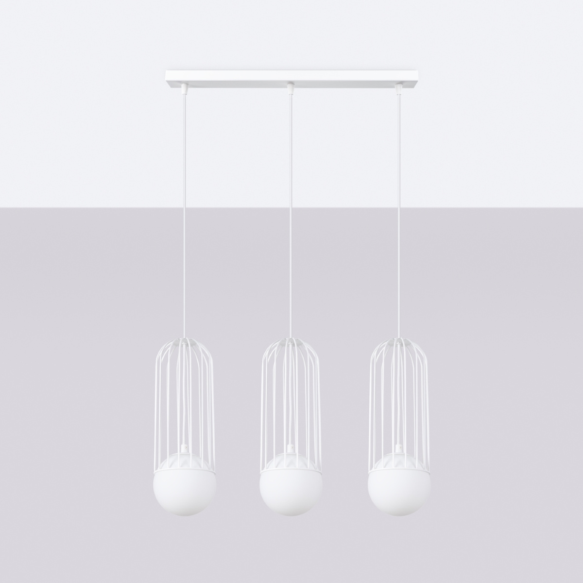 BRINA Lámpara colgante 3L blanca + 3x bombilla LED G9 4000K Frío 4,5W 460lm