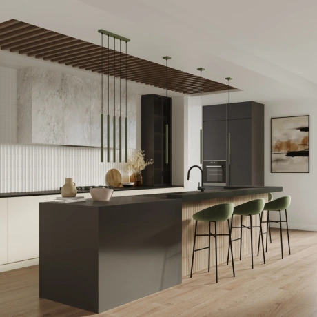 Lámpara colgante PASTELO 3 verde oliva