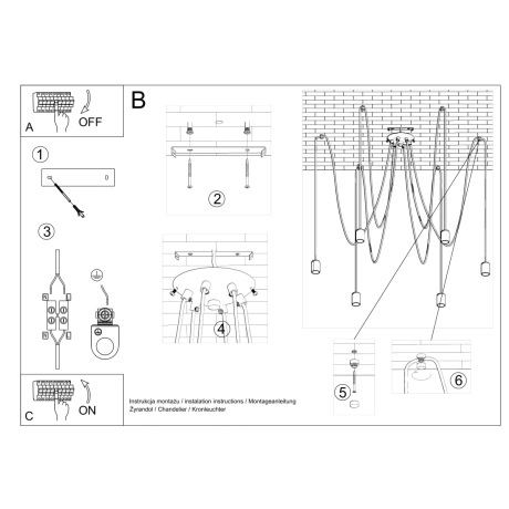 Lámpara EDISON 5 negra
