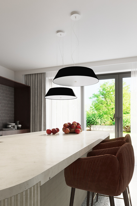 Plafond VEGA 60 negro + 5x bombilla LED E27 4000K Fría 7,5W 650lm