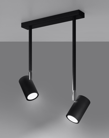 Plafond NORANO 2 negro + 2x bombilla LED GU-10 4000K Fría 7W 630lm