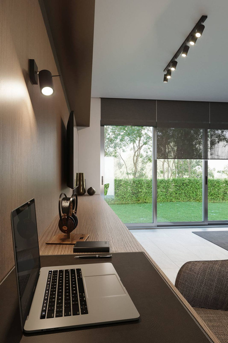 Plafond RING 4L negro + 4x Bombilla LED GU-10 4000K Fría 7W 630lm