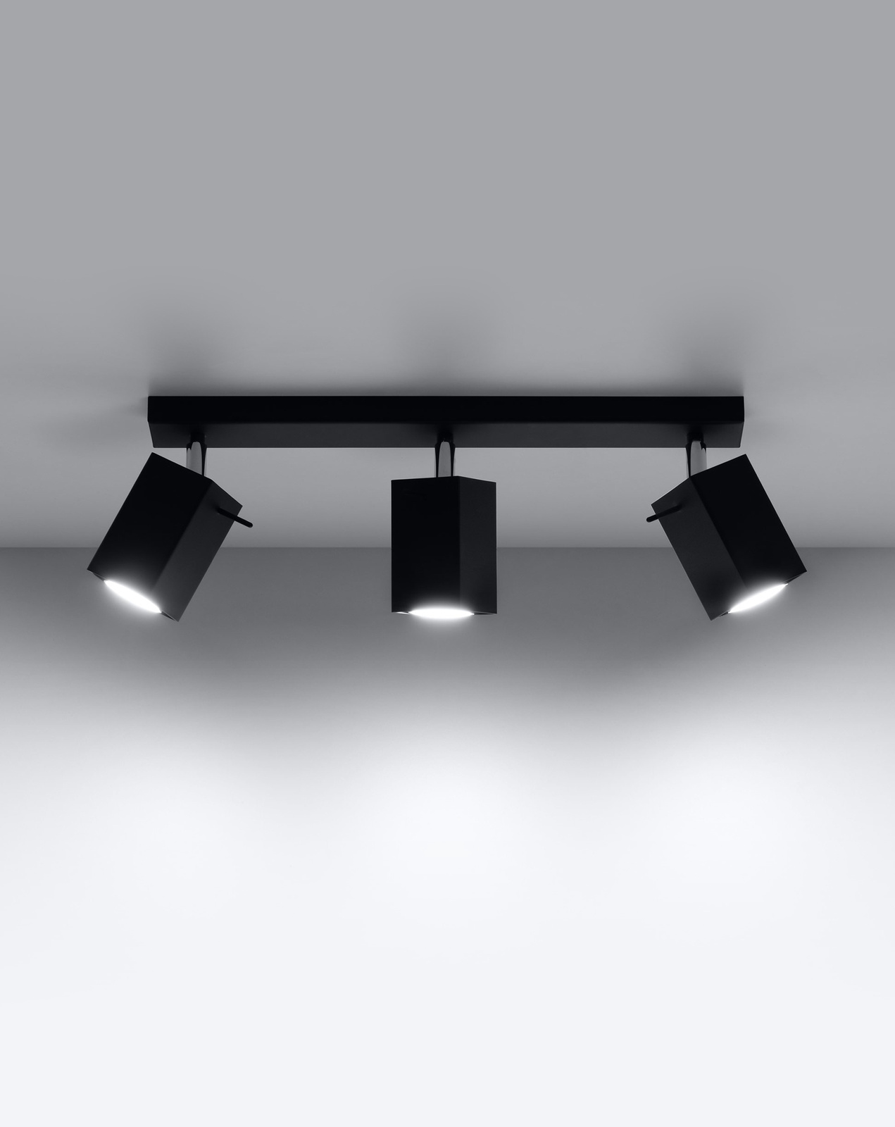 Plafond MERIDA 3 negro + 3x Bombilla LED GU-10 3000K Cálido 7W 620lm