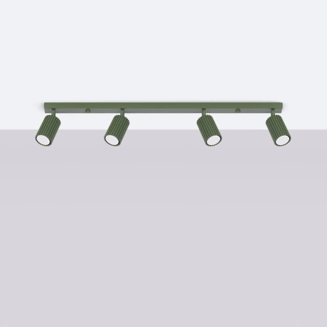 Lámpara de techo KARBON 4L verde oliva