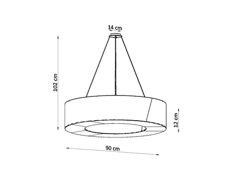 Lámpara SATURNO SLIM 90 blanca + 8 bombillas LED E27 4000K Fría 7,5W 650lm