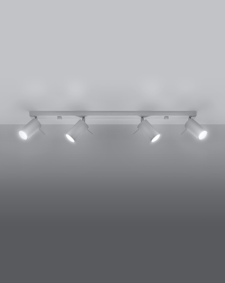 Plafond RING 4L blanco + 4x Bombilla LED GU-10 3000K Cálida 7W 620lm