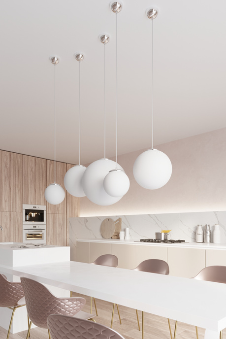 UGO 30 lámpara colgante cromo + 1x bombilla LED E27 4000K Fría 7,5W 650lm