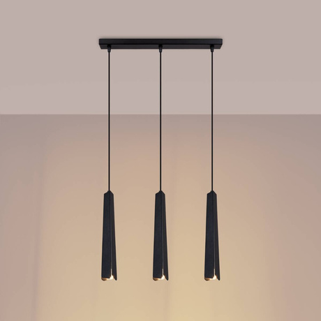 PRYSM Lámpara colgante 3L negra + 3x bombilla LED G9 4000K Frío 4,5W 460lm