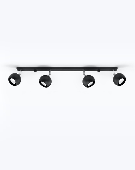 Plafond OCULARE 4L negro + 4x Bombilla LED GU-10 4000K Fría 7W 630lm