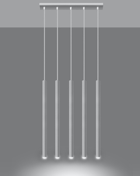 PASTELO 5 lámpara colgante blanca + 5x bombilla LED G9 4000K Fría 4,5W 530lm