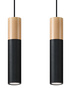 PABLO 2 lámpara colgante negro + 2x bombilla LED GU-10 4000K Fría 7W 630lm