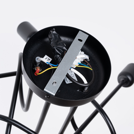 SUPEŁ 5 lámpara de araña negra + 5X bombilla LED E27 3000K 7W 760lm